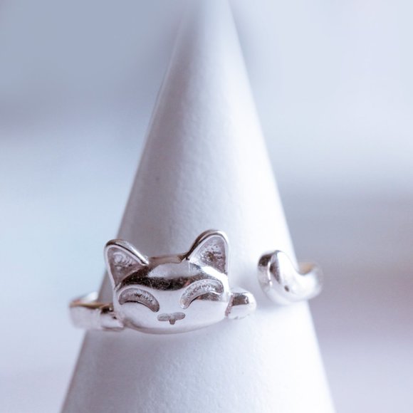 3/$25 🏷️ Cat Ring Minimal Minimalist Ring for Cat lovers Kitty Ring for her - Picture 3 of 8